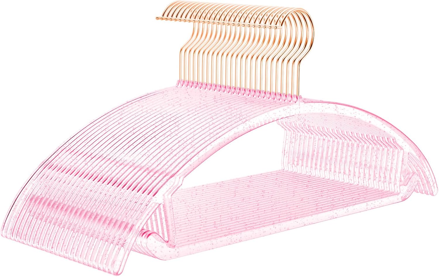Premium Clear Hangers (Pack of 50) Heavyduty-Acrylic No Shoulder Bump Suit Hangers - Space Saving Clothes Hangers,Rounded Hanger for Coat,Sweater,Jackets,Pants