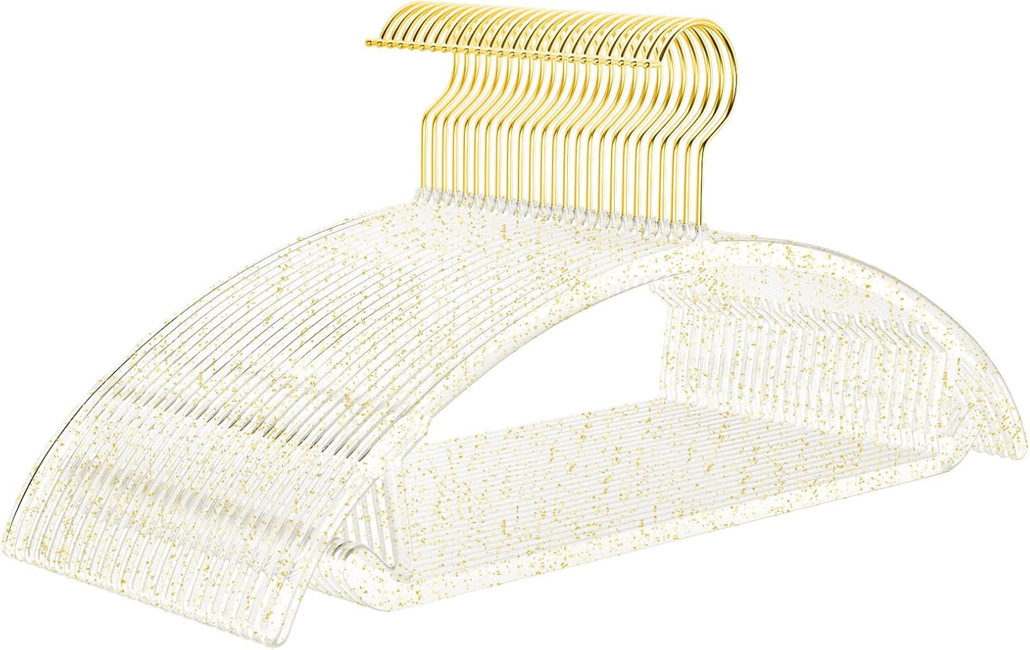 Premium Clear Hangers (Pack of 50) Heavyduty-Acrylic No Shoulder Bump Suit Hangers - Space Saving Clothes Hangers,Rounded Hanger for Coat,Sweater,Jackets,Pants