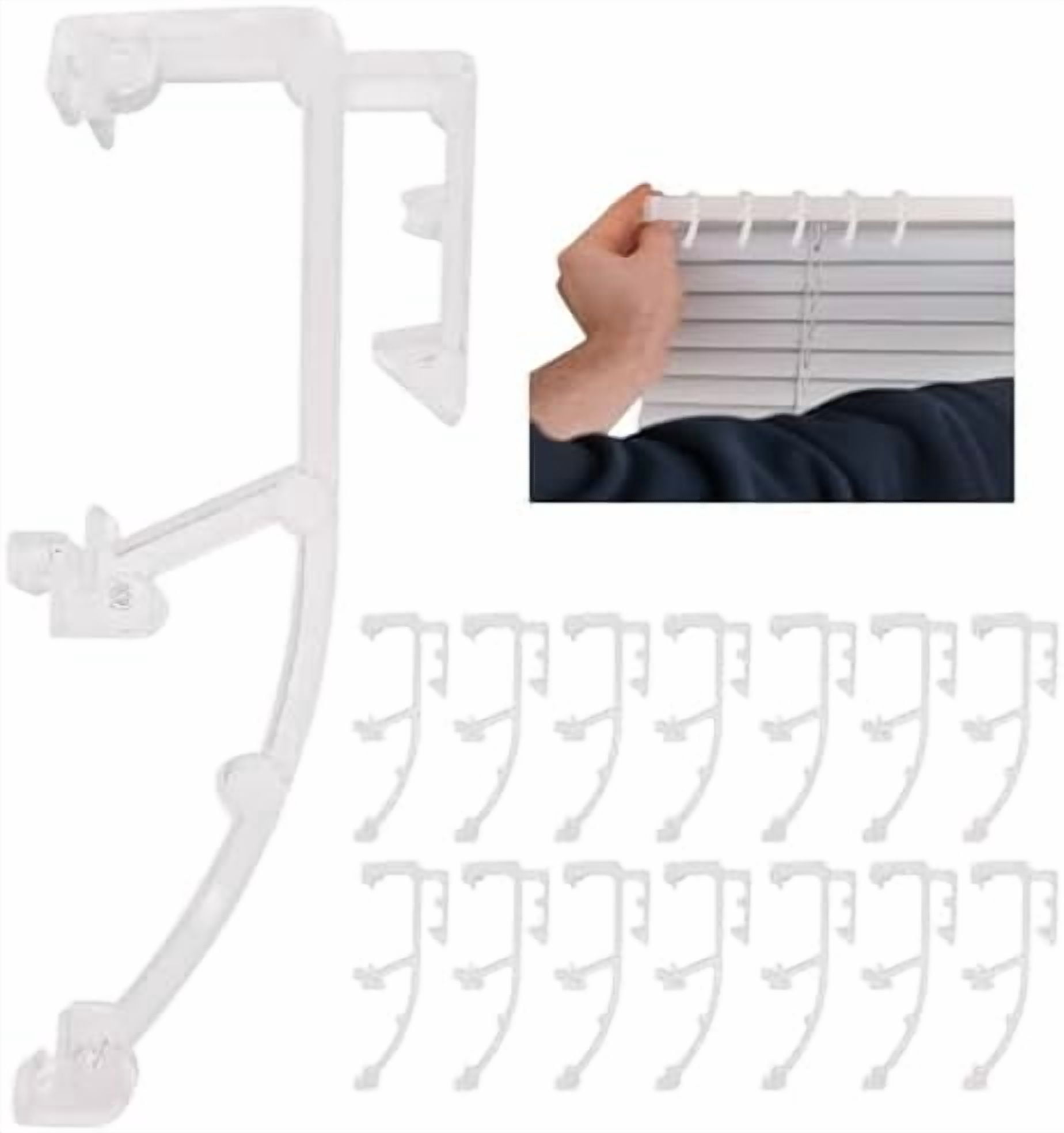 Premium Clear Plastic Double Slat Valance Retainer Clips, 15 Pack ...