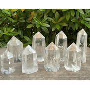 Premium Clear Quartz Obelisk, Standing Polished Clear Quartz Point 0.5-1 oz