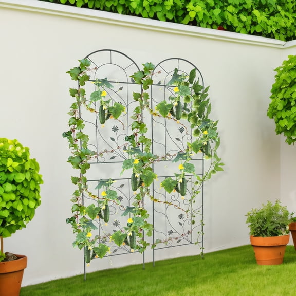 Premium Climbing Plant Racks, 20.08*82.68in Iron Frame, Floral Bird Design, Supports Vines & Decorations, Low Maintenance, for Gardens/Yards