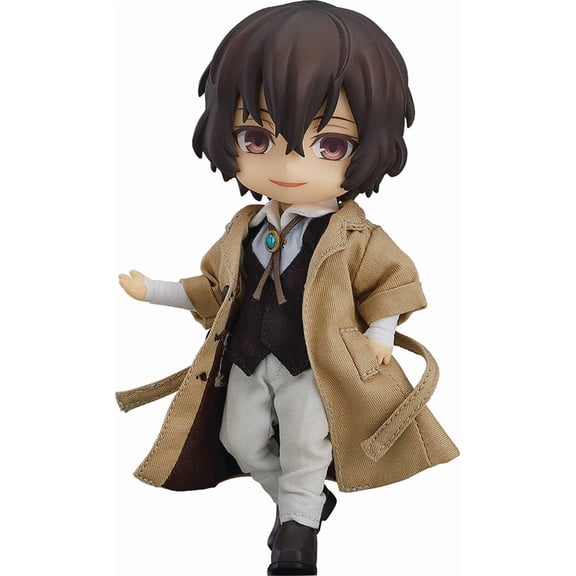 Premium Clothed Osamu Dazai Nendoroid Doll, Bungo Stray Dogs Soft Outfit Anime Collectible for Fan Birthday Gift