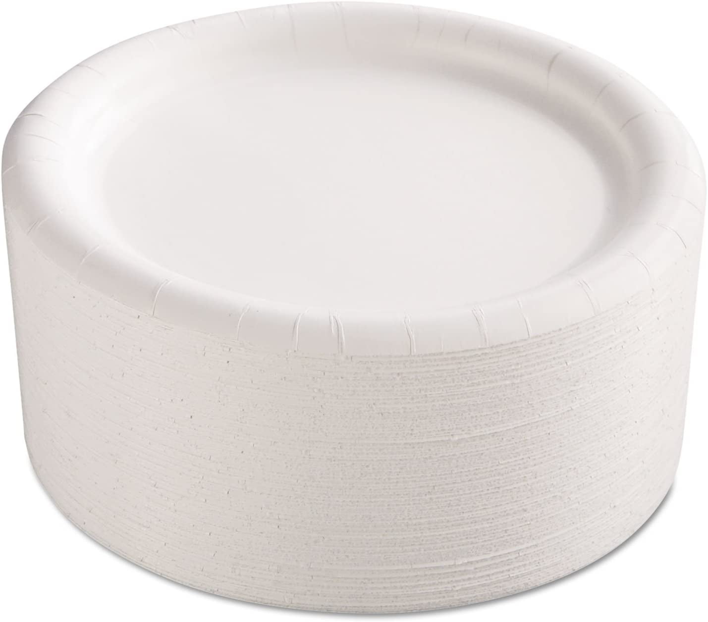 Premium Coated Paper Plates, 9" dia, White, 125/Pack, 4 Packs/Carton