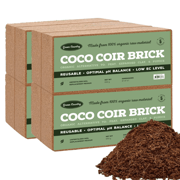 Premium Coco Coir Bricks,Compressed Coconut Husk Fiber, Seed Starting, Hydroponics, Soil Amendment - 8Pack