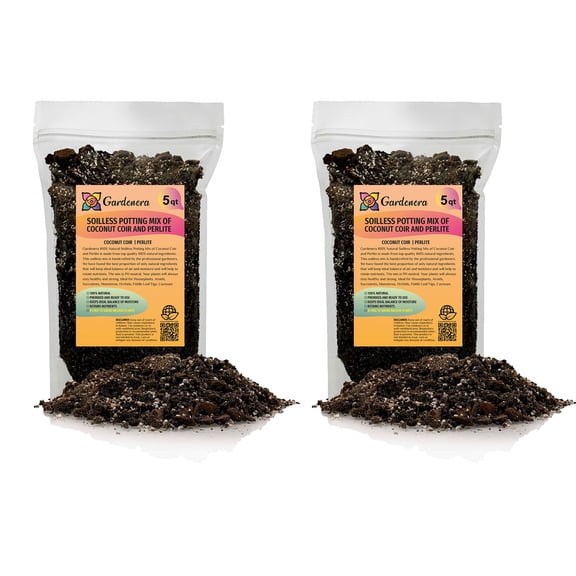 Premium Coco Coir and Perlite Potting Mix, Soil for Maximum Plant Growth, Perfect for Indoor and Outdoor Container Gardens by Gardenera Labs - 10 Quart