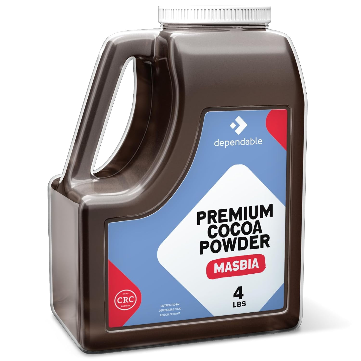 Dependable Food Dutch Processed Cocoa Powder, Gluten Free Kosher Chocolate Powder, 4 lb Bulk Jar