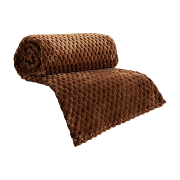Premium Coffee-Colored Fleece Blanket Heavy Duty Soft Living Room Throw Oversized 100x70cm Hypoallergenic Home Textile