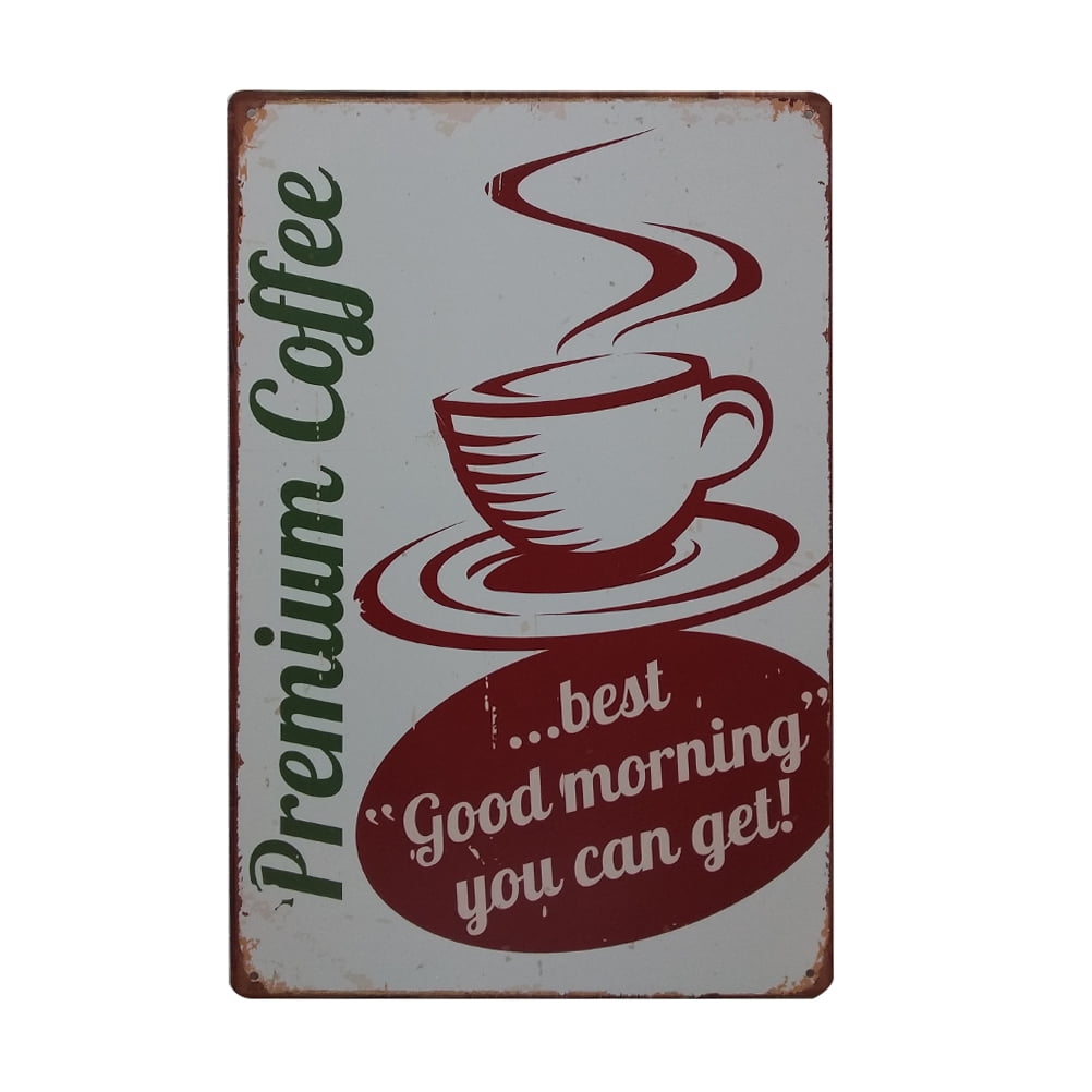 Premium Coffee Vintage Decorative Signs Tin Metal Iron Car Sign