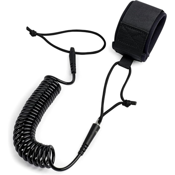 Premium Coil SUP Leash, 10 ft Coiled Paddle Board Leashes, 7.2mm Thick Legrope Strap for Longboard Surfboards, Stand-up Paddleboards, iSUP Replacement Leg Rope, 8 Colors