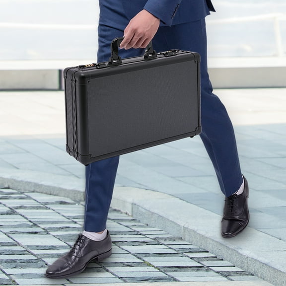 Premium Coin Slab Display Case with 50 Compartments, Durable Aluminum Frame, EVA Foam Interior, Secure Combination Locks, Portable and Stylish Black Coin Storage Box