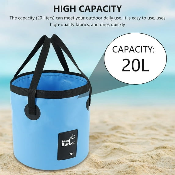 Premium Collapsible Bucket with Handle,Portable Camping Bucket,Ultra Lightweight Outdoor Basin Fishing Bucket,Folding Bucket for Fishing,Camping,Hiking,Car Washing,Boating Gardening