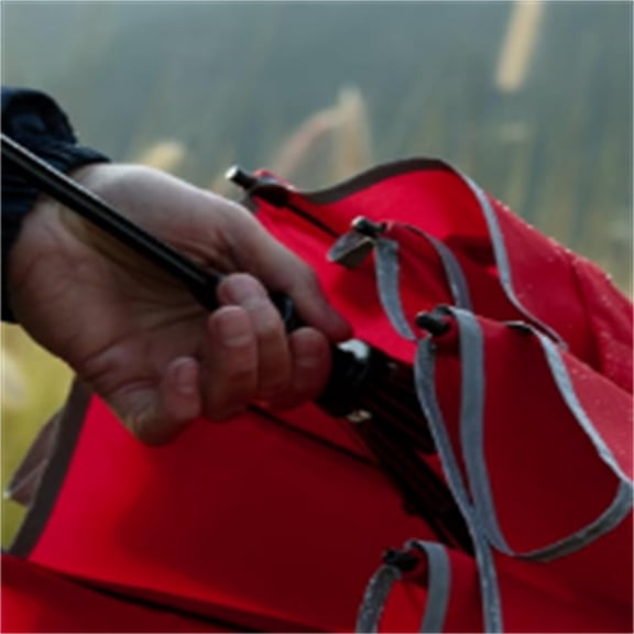Premium Collapsible Travel Umbrella - Windproof, Compact, Easy Auto Open - Resists Up to 55 MPH Winds - Perfect for Rain, Wind, Backpack, Car - Folding Umbrella (Red)