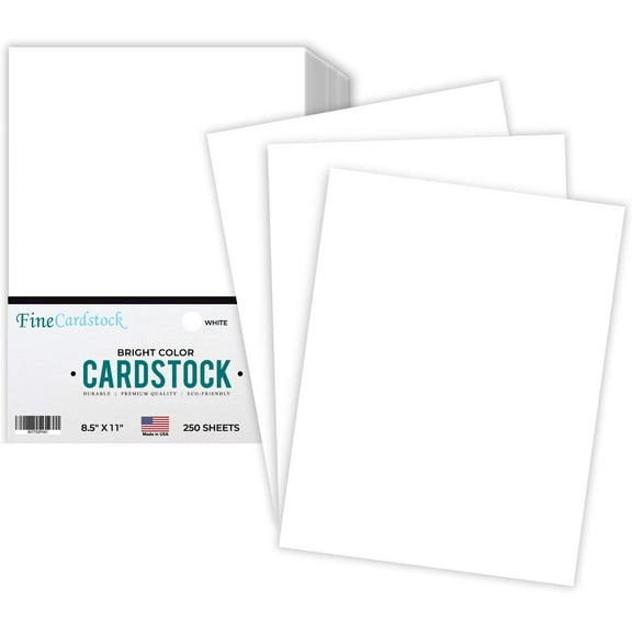 Premium Color Card Stock Paper | 250 Per Pack | Superior Thick 65-lb Cardstock, Perfect for School Supplies, Holiday Crafting, Arts and Crafts | Acid & Lignin Free | Bright White | 8.5 x 11