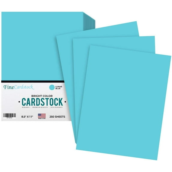 Premium Color Card Stock Paper | 250 Per Pack | Superior Thick 65-lb Cardstock, Perfect for School Supplies, Holiday Crafting, Arts and Crafts | Acid & Lignin Free | Lunar Blue | 8.5 x 11