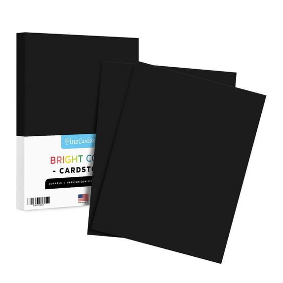 Premium Color Card Stock Paper | 50 Per Pack | Superior Thick 65-lb Cardstock, Perfect for School Supplies, Holiday Crafting, Arts and Crafts | Acid & Lignin Free | Black | 8.5 x 11