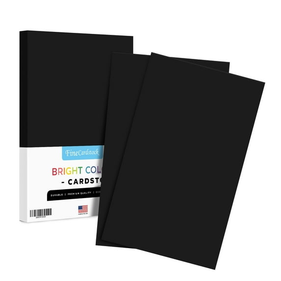 Premium Color Card Stock Paper | 50 Per Pack | Superior Thick 65-lb Cardstock, Perfect for School Supplies, Holiday Crafting, Arts and Crafts | Acid & Lignin Free | Black | 8.5 x 14