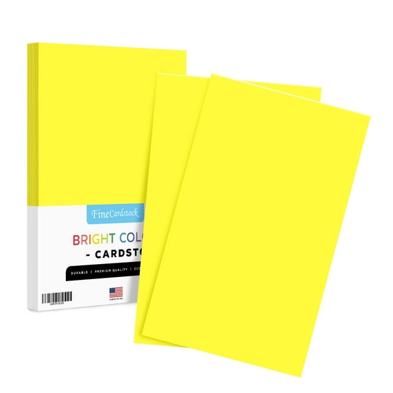 Premium Color Card Stock Paper | 50 Per Pack | Superior Thick 65-lb Cardstock, Perfect for School Supplies, Holiday Crafting, Arts and Crafts | Acid & Lignin Free | Lemon | 8.5 x 14