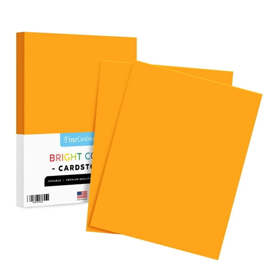 Premium Color Card Stock Paper | 50 Per Pack | Superior Thick 65-lb Cardstock, Perfect for School Supplies, Holiday Crafting, Arts and Crafts | Acid & Lignin Free | Light Orange | 8.5 x 11