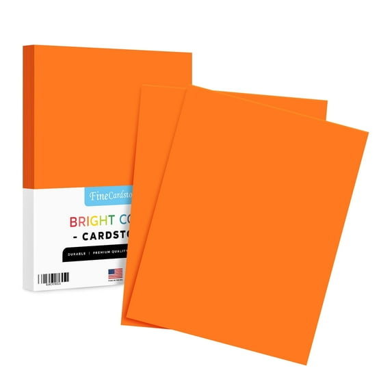 Premium Color Card Stock Paper | 50 Per Pack | Superior Thick 65-lb Cardstock, Perfect for School Supplies, Holiday Crafting, Arts and Crafts | Acid & Lignin Free | Orange | 8.5 x 11