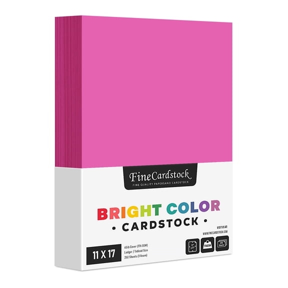 Premium Color Card Stock Paper - 65 Lb Cover Cardstock - 250 Sheets per Pack (11 x 17, Orchid)