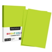 Premium Color Card Stock Paper - 65 Lb Cover Cardstock - 50 Sheets per Pack 11 x 17, Yellow Green