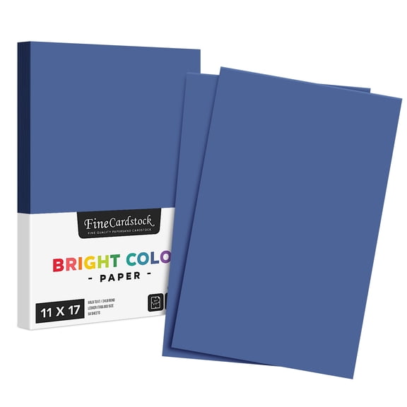 Premium Color Paper 24lb - 50 Sheets Per Pack (11 x 17, Dark Blue)