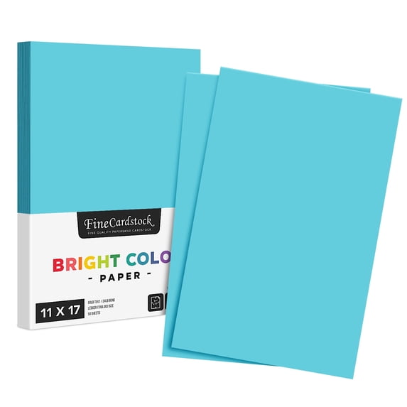 Premium Color Paper 24lb - 50 Sheets Per Pack (11 x 17, Light Blue)