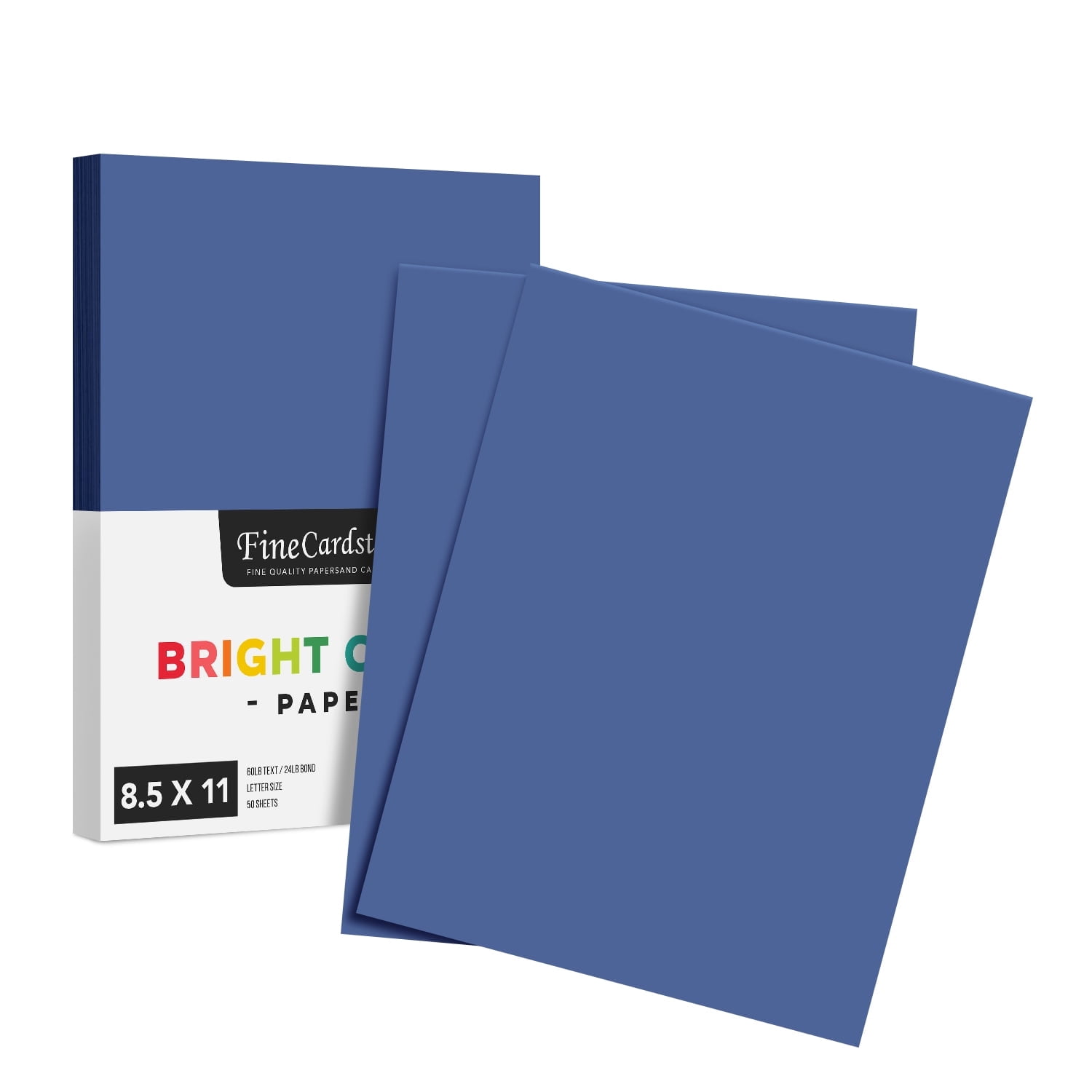 Premium Color Paper 24lb - 50 Sheets Per Pack (8.5 x 11, Dark Blue ...