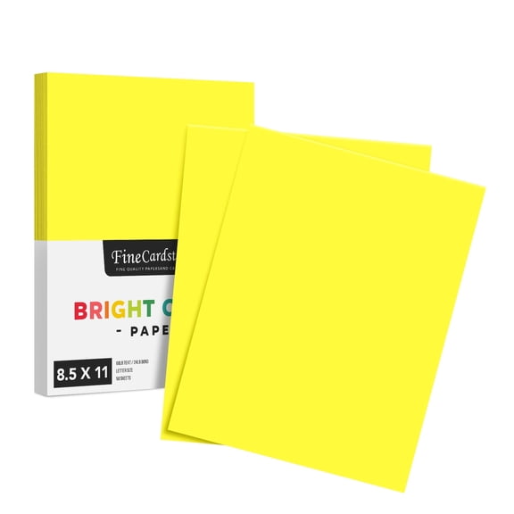 Premium Color Paper 24lb - 50 Sheets Per Pack (8.5 x 11, Lemon)
