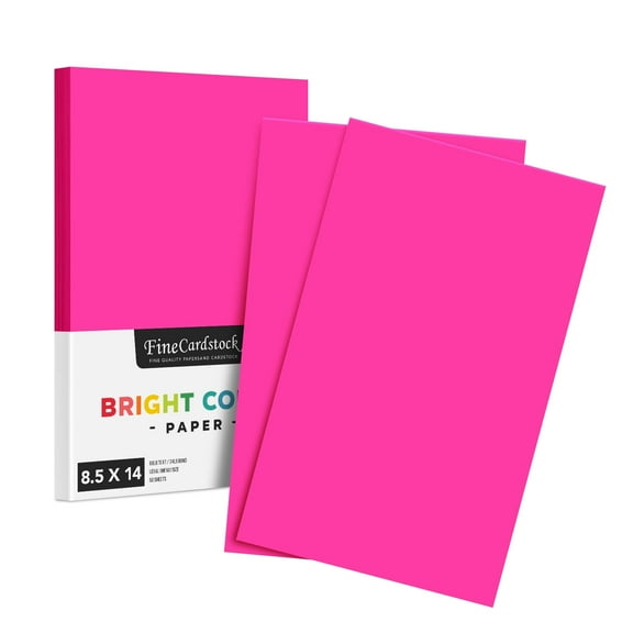 Premium Color Paper 24lb - 50 Sheets Per Pack (8.5 x 14, Fuchsia)