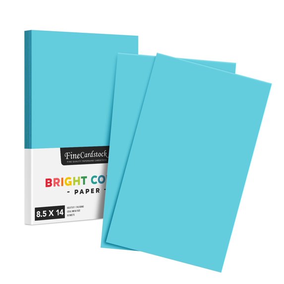 Premium Color Paper 24lb - 50 Sheets Per Pack (8.5 x 14, Light Blue)