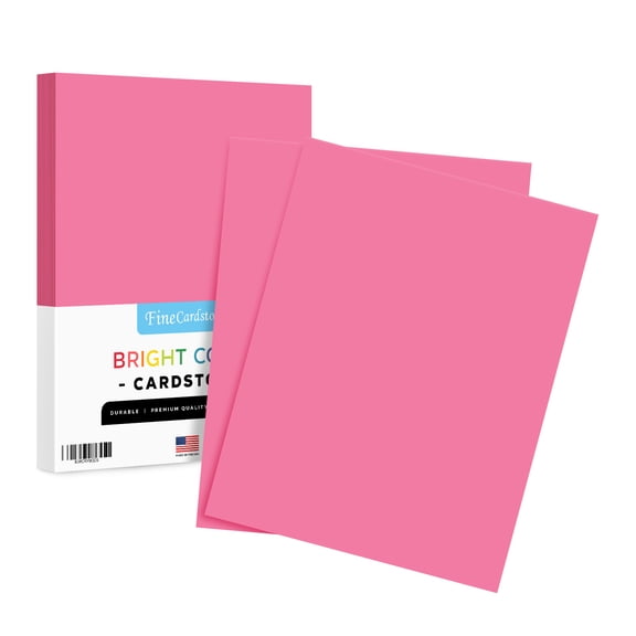 Premium Colored Card Stock Paper | 50 Sheets Pack | Superior Thick 65lb Cardstock, Perfect for School Supplies, Arts & Crafts | Acid & Lignin Free | 8.5 x 11" | Hot Pink / Ultra Fuchsia