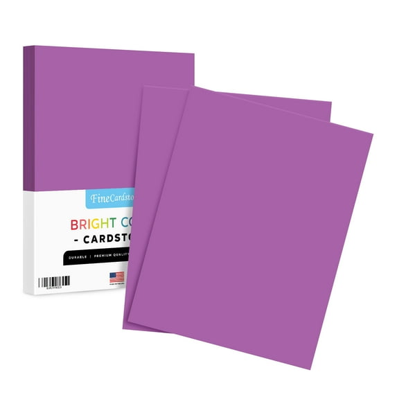 Premium Colored Card Stock Paper | 50 Sheets Pack | Superior Thick 65lb Cardstock, Perfect for School Supplies, Arts & Crafts | Acid & Lignin Free | 8.5 x 11" | Violet