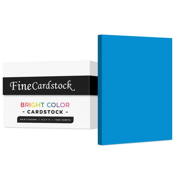 Premium Colored Card Stock Paper | Case of 1000 Sheets | Medium Weight 65lb Cardstock, Perfect for School Supplies, Arts and Crafts | Acid and Lignin Free | 8.5 x 11 Inches | Blue