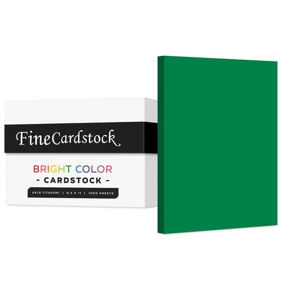 Premium Colored Card Stock Paper | Case of 1000 Sheets | Medium Weight 65lb Cardstock, Perfect for School Supplies, Arts and Crafts | Acid and Lignin Free | 8.5 x 11 Inches | Dark Green
