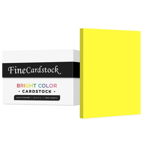 Premium Colored Card Stock Paper | Case of 1000 Sheets | Medium Weight 65lb Cardstock, Perfect for School Supplies, Arts and Crafts | Acid and Lignin Free | 8.5 x 11 Inches | Lemon