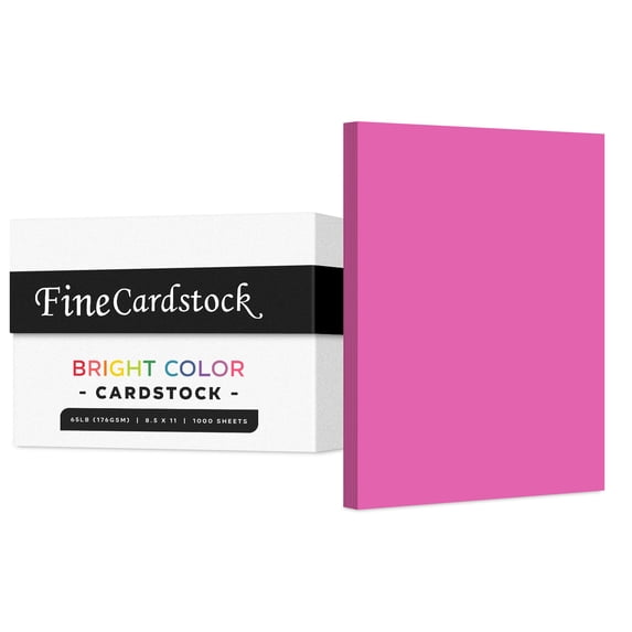 Premium Colored Card Stock Paper | Case of 1000 Sheets | Medium Weight 65lb Cardstock, Perfect for School Supplies, Arts and Crafts | Acid and Lignin Free | 8.5 x 11 Inches | Outrageous Orchid