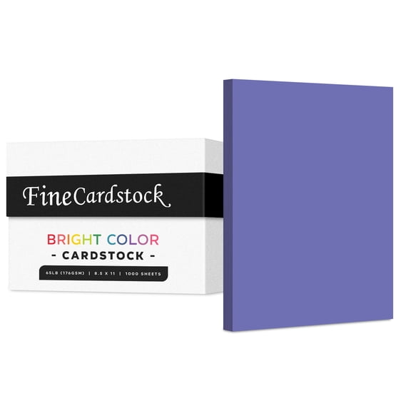 Premium Colored Card Stock Paper | Case of 1000 Sheets | Medium Weight 65lb Cardstock, Perfect for School Supplies, Arts and Crafts | Acid and Lignin Free | 8.5 x 11 Inches | Ultra Grape