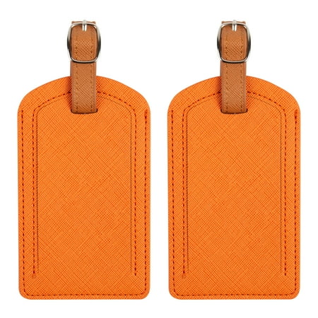 Premium Colored Luggage Tags for Luggage, Travel Bags & Suitcases by Adventure Goods - Black (Pack of 2)
