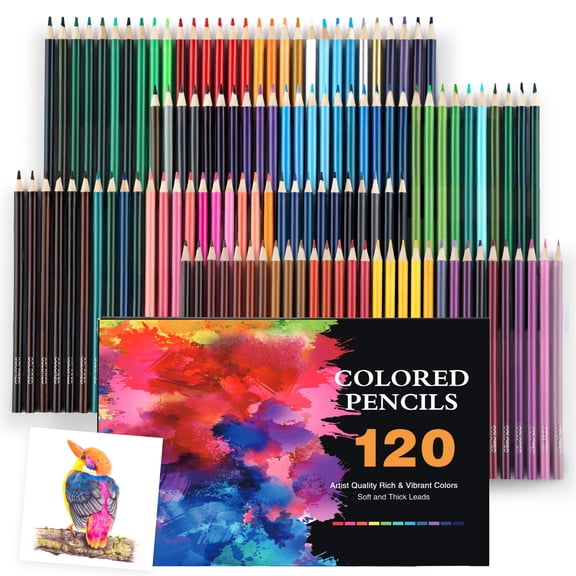 Premium Colored Pencils,Set of 120 Colors,Artists Soft Core with Vibrant Color,Ideal for Drawing Sketching Shading,Coloring Pencils for Adults Beginners