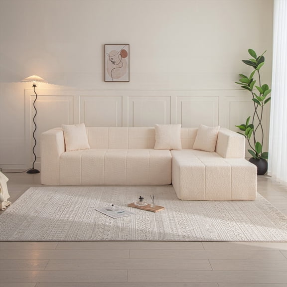 [Premium Comfort]105.5" Modular L-Shaped Sectional Sofa with Deep Seat & Chaise