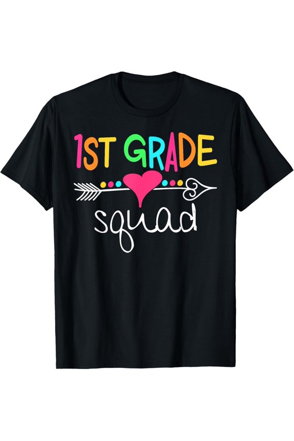men and women can wear， 1st Grade Squad First Teacher Student Team Back To School T-Shirt