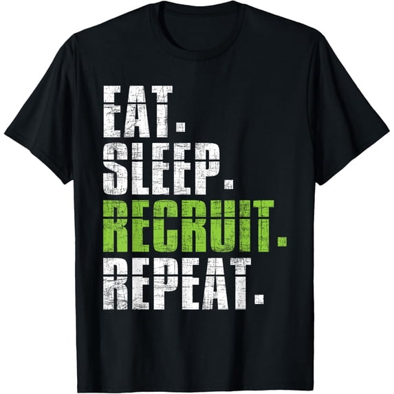 Premium Comfort - Eat Sleep Recruit Repeat - Human Resources Manager Officer T-Shirt