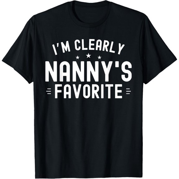Premium Comfort - Funny I'm Clearly Nanny's Favorite Family Unisex T-Shirt - Black - Small