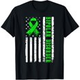 thumbnail image 1 of Premium Comfort - Green Ribbon Bipolar Disorder Awareness American Flag T-Shirt, 1 of 4