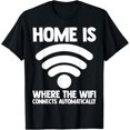 thumbnail image 1 of Premium Comfort - Home Is Where Wifi Connects Automatically Computer Fun Gift T-Shirt, 1 of 4