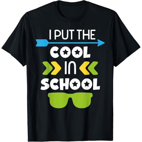 men and women can wear, I Put The Cool In School - Funny Back To School Design T-Shirt
