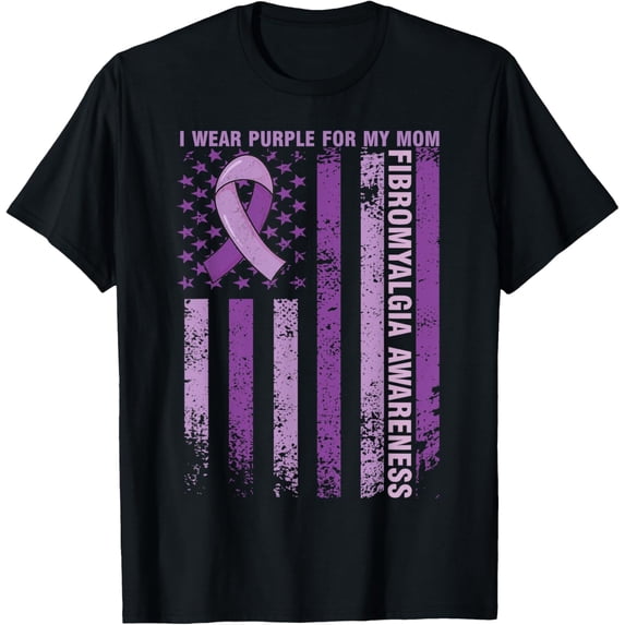 Premium Comfort - I Wear Purple For My Mom Fibromyalgia Awareness Month T-Shirt