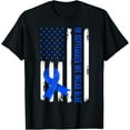 thumbnail image 1 of Premium Comfort - In September We Wear Blue Ribbon Ataxia Awareness US Flag T-Shirt, 1 of 4
