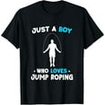 thumbnail image 1 of Premium Comfort - Just A Boy Who Loves Jumping Rope Rope Skipping Sport Wheel T-Shirt, 1 of 4